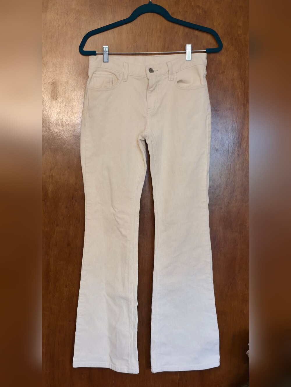 J Galt Brandy Melville Corduroy Pants Size Small Cream Low-Rise Flare